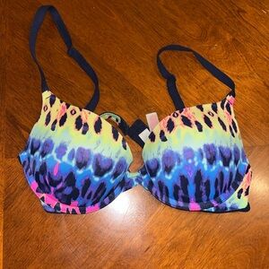 Neon leopard y2k push up bra